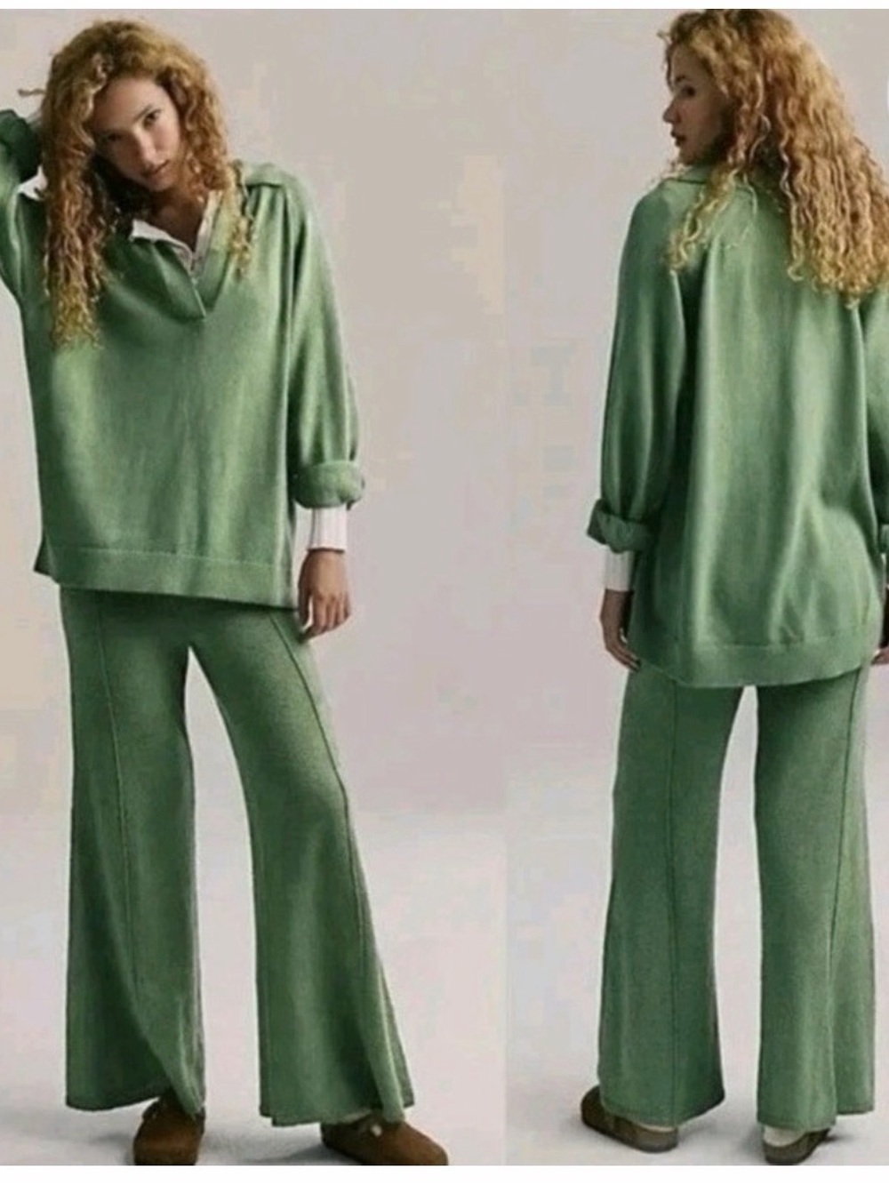 NWT Free People Beach Drea‎ Sweater Set Women Sz S Sweater Wide Leg Pants Lounge